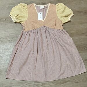 Gingham Colorblock Dress